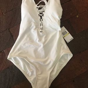 Michael Kors White One Piece Bathing Suits